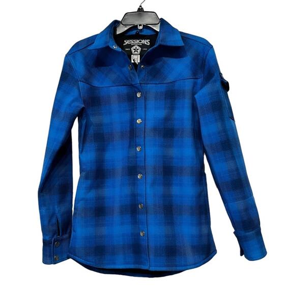 SESSIONS Jackets & Blazers - Sessions Blue Plaid  Lumber Jack-ette Women’s Size XS